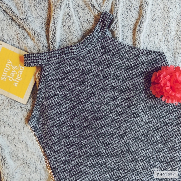 Vtg. Y2K Houndstooth halter knit mini dress - Picture 1 of 2